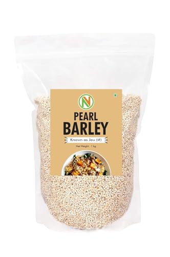 Image of NatureVit Pearl Barley 5 kg | Jau Whole Grains | High Fibre & Low GI | All Natural, Unpolished Barley for Soups, Salads & Healthy Recipes