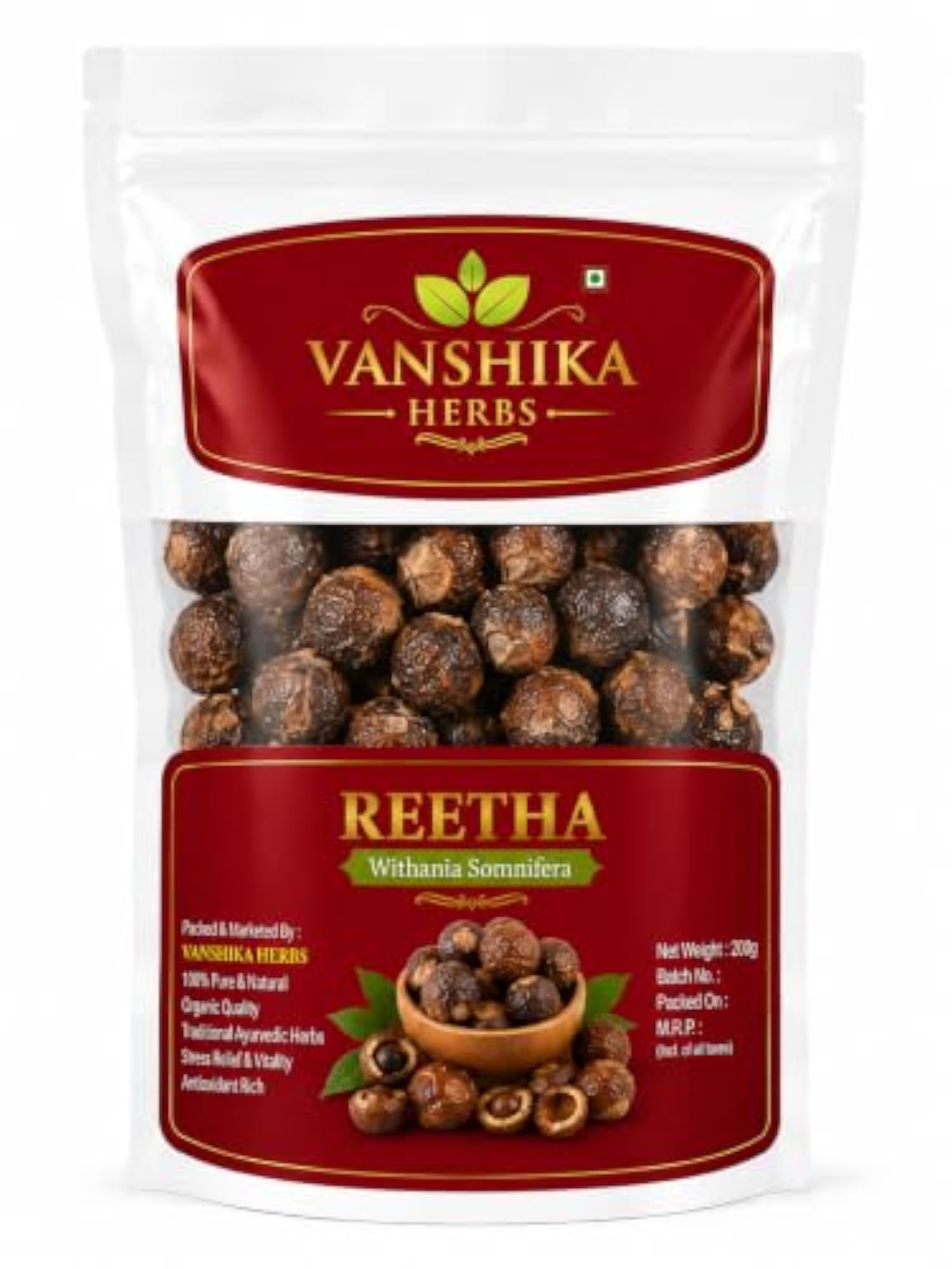 Reetha Dry Whole Natural Dried Soapnut 500g