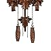 Kintrot Cuckoo Clock, Traditional Black Forest Handcrafted Wooden Quartz Clock for Wall Antique Decroration with Maple Leaf Pendulum, 12 Melodies, Night Sensor and Singing Bird