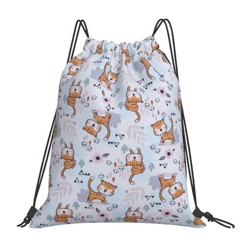 Borse con coulisse con stampa motivo cartone animato lama Zaino da palestra Borsa cinch borsa da viaggio per sport da spiaggia per donne uomini bianco taglia unica Bianco One Size