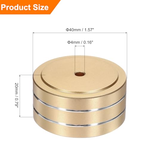MECCANIXITY 16 Pcs Almohadillas de Aislamiento para Subwoofer, 40x20mm, Pies para Altavoces y Audio, con Tornillos M4, Color Dorado miniatura 2