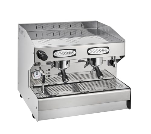GastroHero MILANO 2 Espressomaschine I 2 Brüheinheiten I Siebträgermaschine mit Festwasseranschluss und Pre-Infusion I Espresso Maschine für Gastronomie Barista