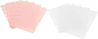 Ciieeo 10 Folhas Pastas De Fichário Preto Almofadas De Notas Clipes De Fichário Bolsos De Fichário De Plástico Sacos De Folhas Soltas Sacos De Arquivamento De Documentos Saco De Fichário