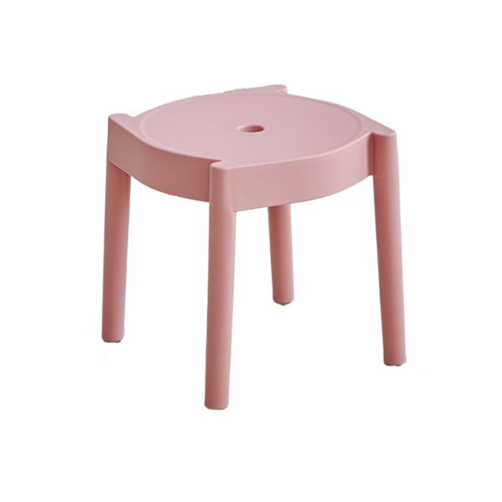 Sgabello Quadrato in Plastica Adatto al Balcone del Bagno Ufficio(Pink)