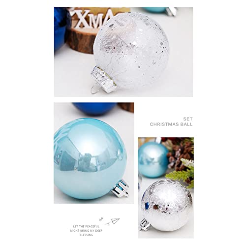 30Pcs Christmas Balls 6Cm For Tree Blue Christmas Balls Plastic Ornaments Decorations Home Pendants #TOP4