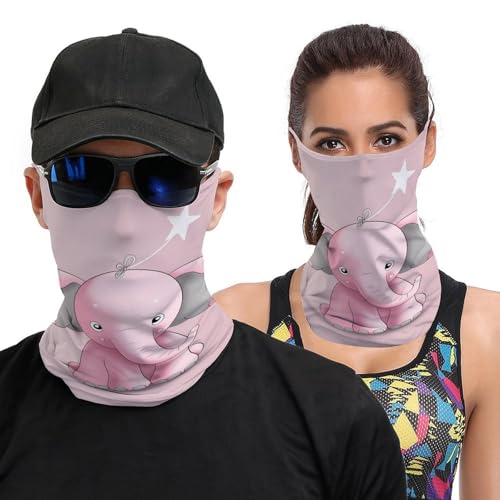 Neck Gaiter Elephant Face Mask for Travel Face Cover Scarf for Men Women Elastic Headbands Wind-proof Bandana for Skiing Fishing Hiking Cycling