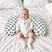 DILIMI Nursing Pillow Cover, Soft Stretchy Nursing Cover for New-Designed Breastfeeding Pillow, Removable Slipover for Baby Boy and Girls, Green Checkered Only Cover