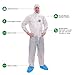 Raygard White Disposable Hooded Coveralls SMS Chemical Protective Suits Elastic Cuffs Front Zipper Closure Serged Seams XL for Spray Painting Mechanic Work