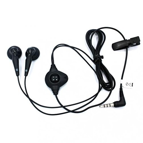 Headset OEM 3.5mm Handsfree Earphones Dual Earbuds Headphones Microphone Stereo Wired [Black] for Verizon Samsung Galaxy J1 - Verizon Samsung Galaxy J3 - Verizon Samsung Galaxy J3 Mission Eclipse