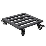 Soporte para Macetas con Ruedas, 35cm Cuadrado Soporte para Plantas de Madera en Ferro con 4 Ruedas Universales Transportadores de Plantas Flores Pesadas para Jardín Hogar Interior Exterior, Negro