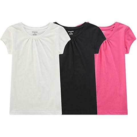 Bienzoe Girl's School Breathable Quick-Dry T-Shirt PackA 14/16(UK 12-13 Years) Cover