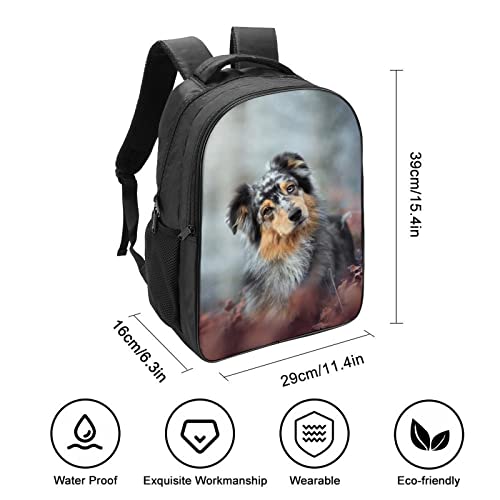 Sac à dos d'école enfants Australian Shepherd cartable 3D cool - 2
