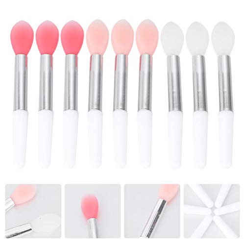 FRCOLOR Pincel de Silicone para Lábios Escova Aplicadora de Batom 9Pcs Escova de Maquiagem Ferrament