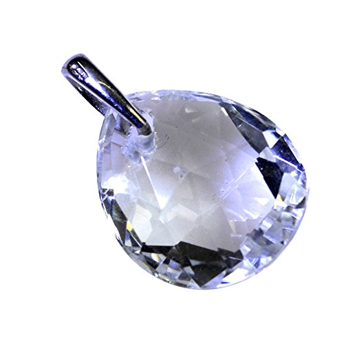 Collier pour femmes en argent véritable avec pendentif charme en quartz clair