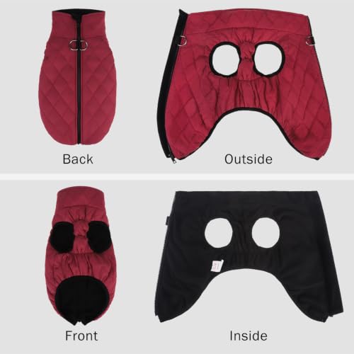 Image of SCENEREAL Dachshund Winter Dog Vest Coat with Harness Built in