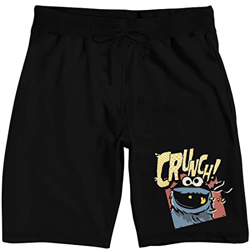 Sesame Street Cookie Monster Crunch Men's Black Sleep Pajama Shorts