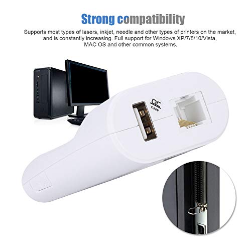 Queen.Y External Print Server,High Speed USB Printer with Multiple Computer Sharing,Network Print Server Adapter Support Automatic line Printing
