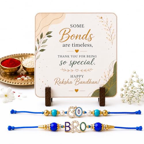 Image of JAIPUR ACE Raksha Bandhan Rakhi Gift Combo with Designer Rakhi, Puja Thali, 2 Katori Bowls, Roli Kumkum & Greeting Card for Brother, Bhai, Bhaiya | Complete Celebration Set