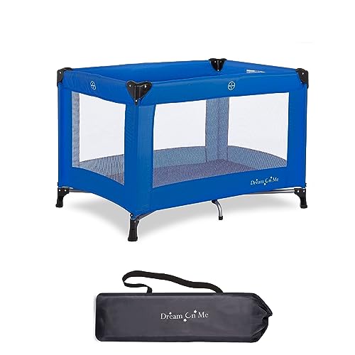 Image of Dream On Me Nest Portable Play Yard with Carry Bag and Shoulder Strap, Royal Blue