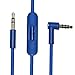 OFC Replacement Inline Remote and Mic Extension Audio Cable Cord for Monster Beats by Dr Dre Solo Solo HD Studio Wireless Pro Detox Mixr Executive Pill Headphones (Blue)