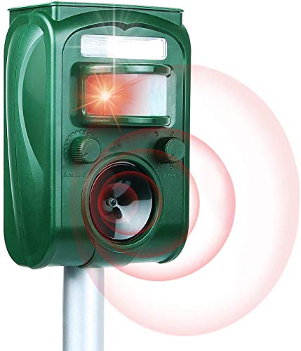 T-raputa Repellent Cat , vossenafstotend, zonne-opladen instelbare frequentie echografie [Upgrade paragraaf], voor katten, honden, vogels, vossen, muizen en andere knaagdieren (1PACK)