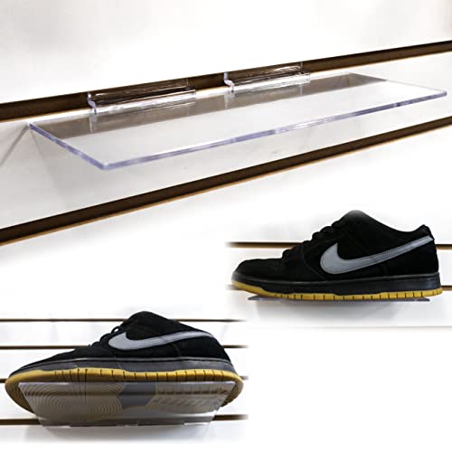 STORE FIXTURES DIRECT Clear Acrylic Slatwall Shoe Shelf, 4" D