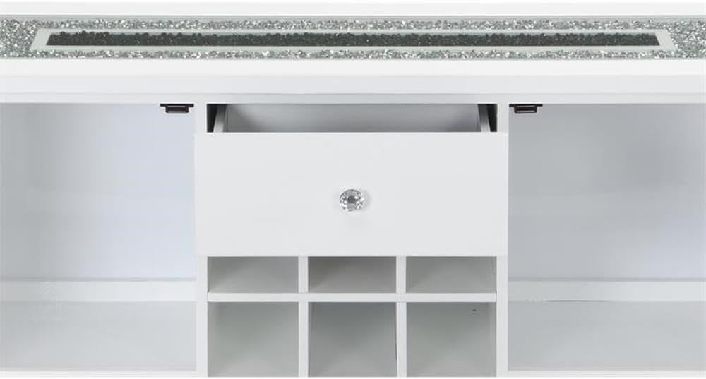 Acme Elizaveta Wooden Storage Server in Gray and White High Gloss