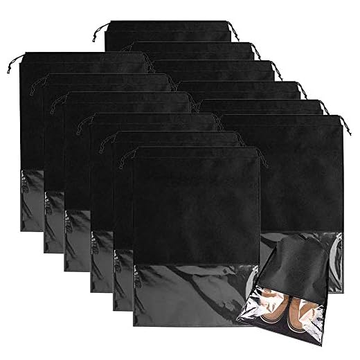 BETOY 12 Pcs Bolsas de Zapatos, Zapatos de Viaje Bolso,Multifunción A Prueba de Polvo No Tejidas Portátil Bolsas para Zapatos Plegable Ventana Transparente Con cordón