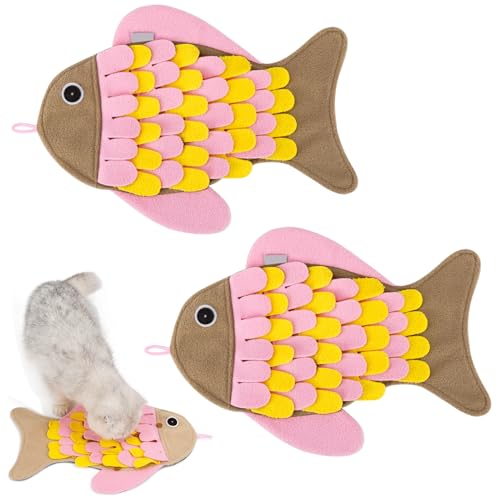 HOMURY 2 Alfombrillas Olfativas para Gatos, Lavable, Plegable, Manta para Alimentación Lenta y Juegos de Pensamiento