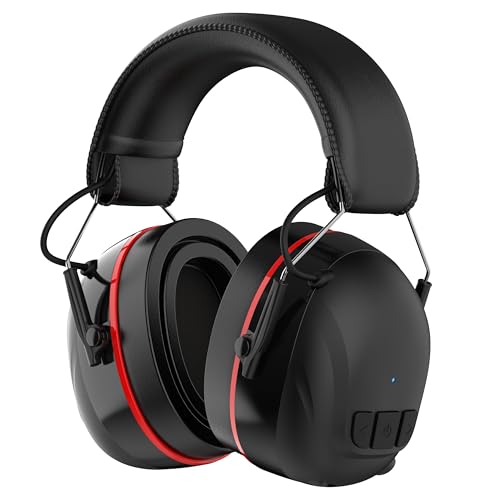 Qozybuds Gel Cushions Ear Muffs, Bluetooth 6.0 Hearing Protection Headphones with 1200mAh Battery, 120H Working Time, 30dB SNR, Larger Buttons for Easy Operation, Superior Stereo Sound Quality