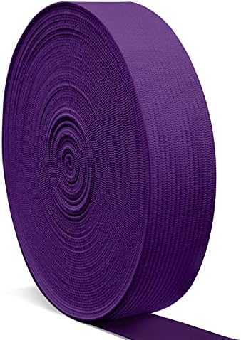 Elastic Bands for Sewing 1 Inch, Hengiee Braided Elastic for Wigs, Waistband, Skirt, Pants, Headband, Bed Sheets, Kids Clothes, Craft DIY Projects(Purple, 12 Yard）