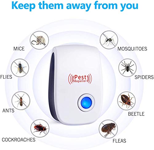 Ultrasonic Pest Repeller 6 Pack, Pest Repellent, Pest Control Plug in Indoor Pests for Home, Restaurants, Hotels, Hospitals, Office Buildings, Warehouses.