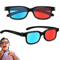 2 Stücke 3D Brille,3D Brillen,3D Brille Für Fernseher,3D Brille Rot Blau,3D-Anaglyphenbrille,Rot Blau Brille,Für Filme,Pc-Spiele,Lichtshows,Heimkinos,Urlaubspartys