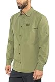UV-Schutz Jack Wolfskin Herren Lakeside Roll-Up Shirt Hemd, Woodland Green, L