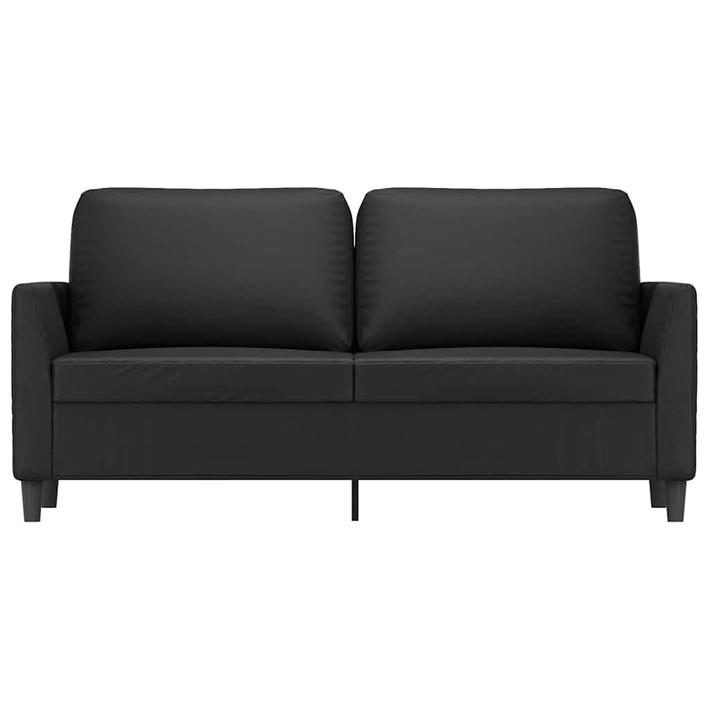 Canapé 2 places en cuir synthétique noir 160 cm Canapé rembourré en