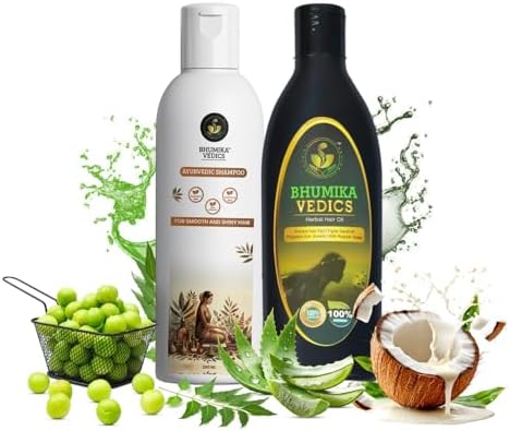 BHUMIKA VEDICS 200 grams Herbal Hair Oil & Ayurvedic Shampoo COMBO