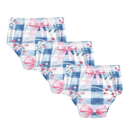 Coikll Bow Tie Grid Toddler Training Underwear Waterproof Baby Pee Pants -2T