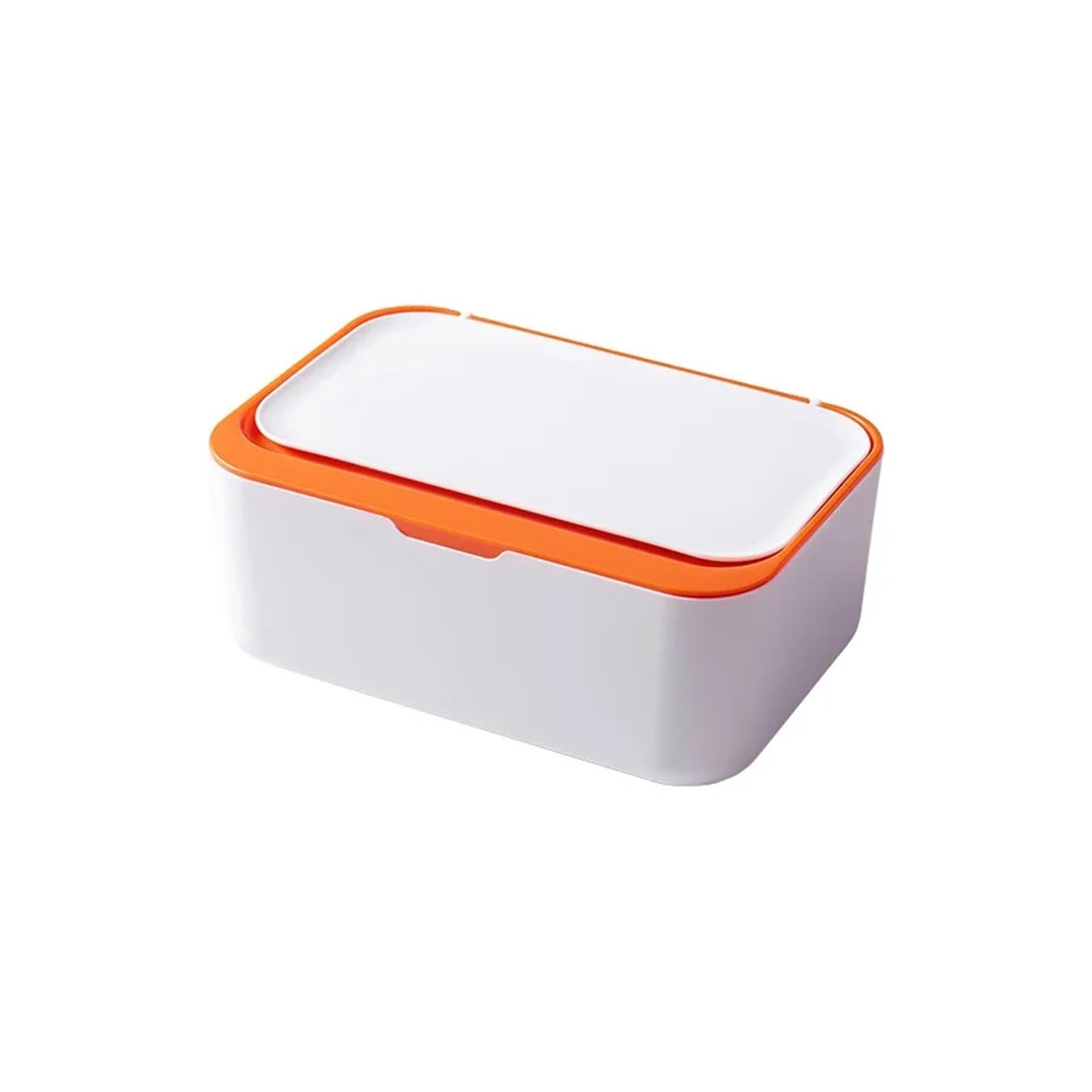 Tissue Box Wet Wipes Dispenser with Lid Dustproof Tissue Storage Box for Home Office Wet Tissue Mask Storage Box Kitchen Organizer(White Orange)