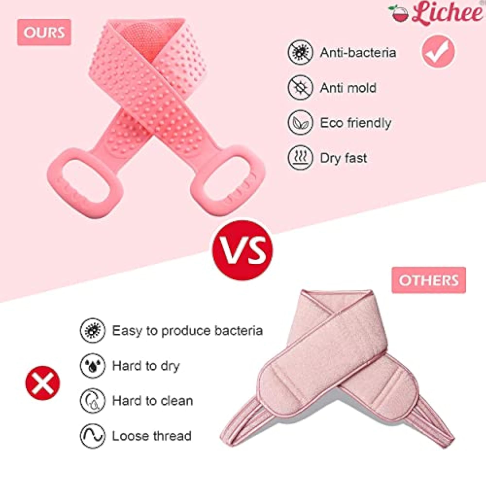 Silicone Body Back Scrubber for Deep Cleaning