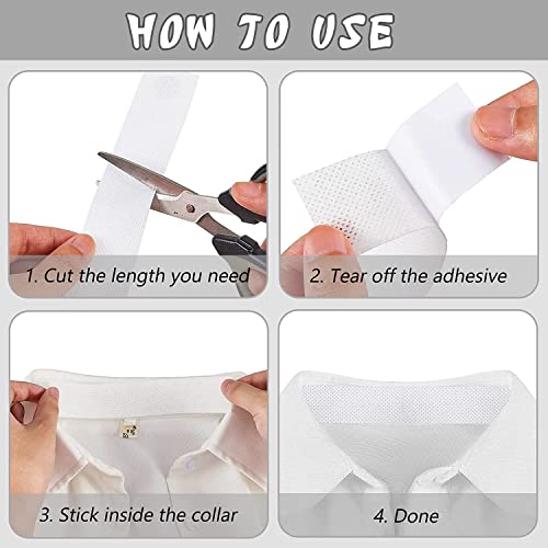 Image of AJB Sweat Pads Collar Protectors for Mens Shirts Hat Sweat Protector Sweat Pads Hat Cleaner, White Shirt Neck Collar Protector Tape, Self-Adhesive Invisible Liner Patches Protector. (2)