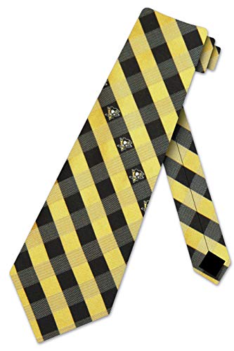 Eagles Wings Penguins Check Polyester Neck Tie NHL Hockey Team Logo Pittsburgh