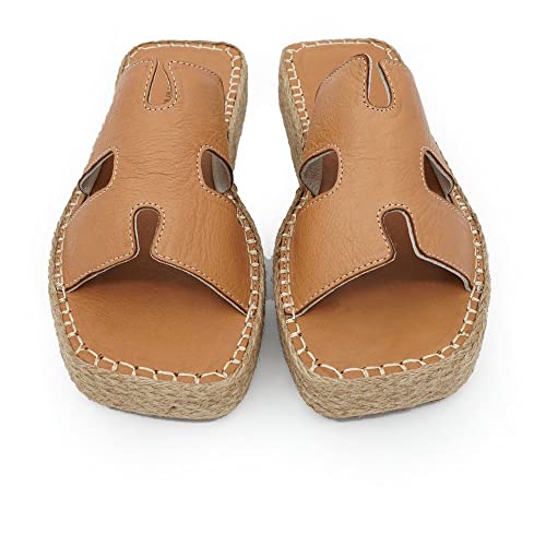 Sandales compensées marron 36 EU Femme par Bonateks Derbtrlky100166