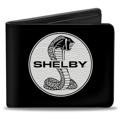 Buckle-Down Men's PU Bifold Wallet-Shelby Tiffany Split + Signature Black/White, Multicolor, 4.0