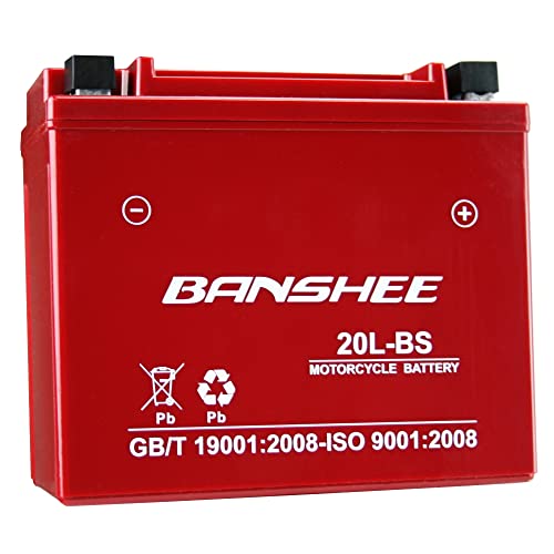 Image of Banshee 20L-BS / YTX20L-BS High Performance Power Sports Maintenance Free Battery, Compatible with Yamaha Big Bear Grizzly Kodiak 400 450 600 660 700