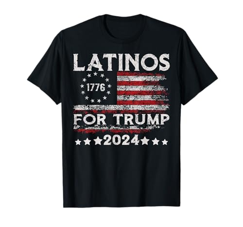 Latinos for Trump 2024, divertida bandera de Estados Unidos Camiseta