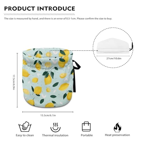 Image of Lemon Leave Tea Cosy, Stain Resistant Teapot Cozy Breakfast Warmer Insulation and Keep Warm, Tea Kettle Cover for Home Kitchen Thanksgiving Decor
