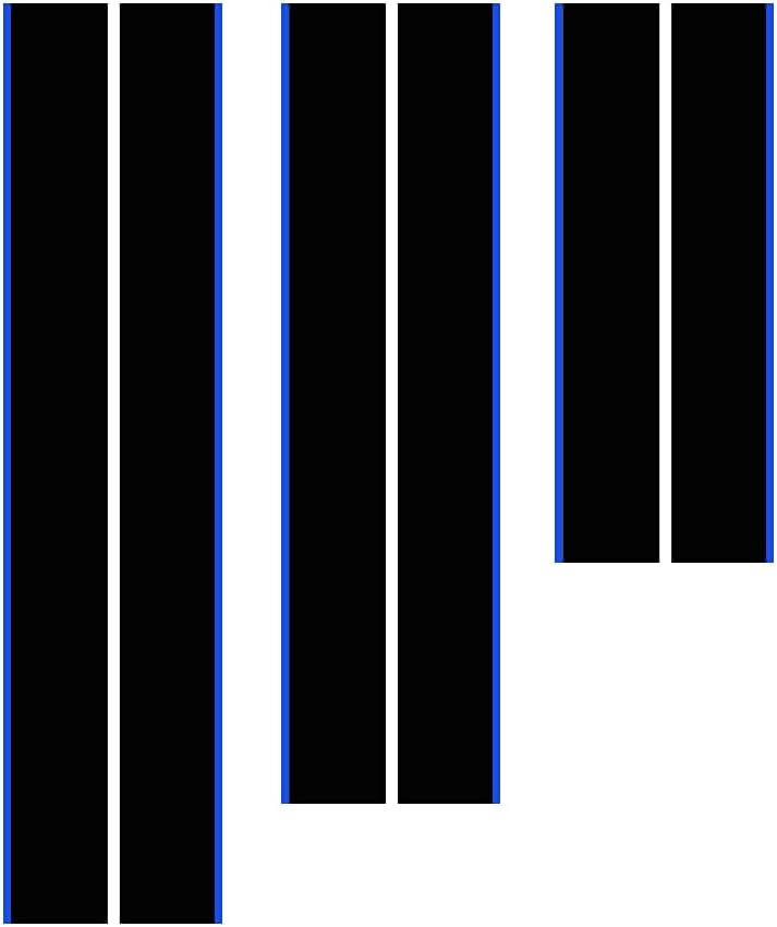 1Set/3Pairs Decal Sticker Vinyl Racing Stripe Decal Sticker for Car Decoration Fender, Hood, Roof, Trunk Bumper Compatible with All Cars Truck or SUV Free Size (BlackBlue)