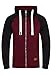 Produktbild behype. Herren Raglan Sweat-Jacke Sweatshirt weicher Hoodie mit Kapuze & hohem Kragen Kapuzenpullover BH_7673D-Weinrot-M