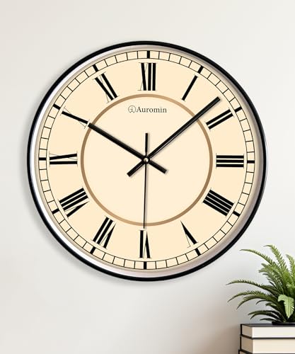 Image of Auromin Designer Wall Watch for Living Room | Fancy Wall Clock for Bedroom Stylish | Watch for Home Wall, Silent Modern Luxury Wall Clocks for Office, Kitchen, Home Decor