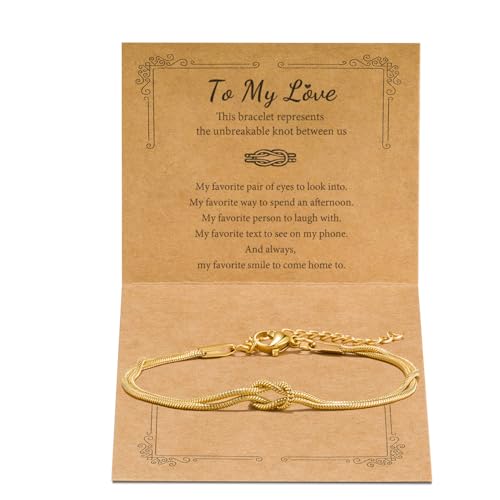Image of Matching Bracelets for Couples Love Knot Bracelet Pinky Promise Soulmate Relationship Friendship Bracelets Forever Infinity Jewelry Gifts for Women Her Him